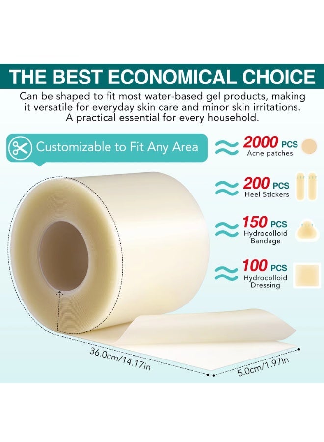 Elaimei Medical Grade Hydrocolloid Dressing Roll for Wound Care Supports Natural Healing Ultra Absorbent Reduces Friction Breathable Home Essential Hydrocolloid Roll Advanced Wound Bandages 5cmx3.6m - Image 3